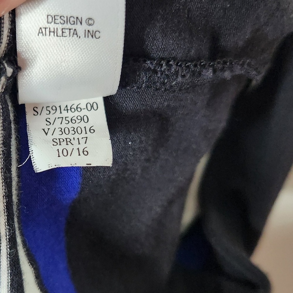 Athleta Comeback‎ Bodycon Side Ruched Tank Midi Dress Size XS Black Blue - Picture 10 of 10